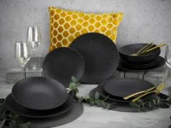 CreaTable 23211 Tafelservice Elements Collection Vesuvio Black Für 4 Personen, Steinzeug, Schwarz/grau (1 Set, 12-teilig) 24 CreaTable 23211 Tafelservice Elements Collection Vesuvio Black Für 4 Personen, Steinzeug, Schwarz/grau (1 Set, 12-teilig) -Kuechengeschirr 54d12d2f247cae1d35e449c6d080d6df