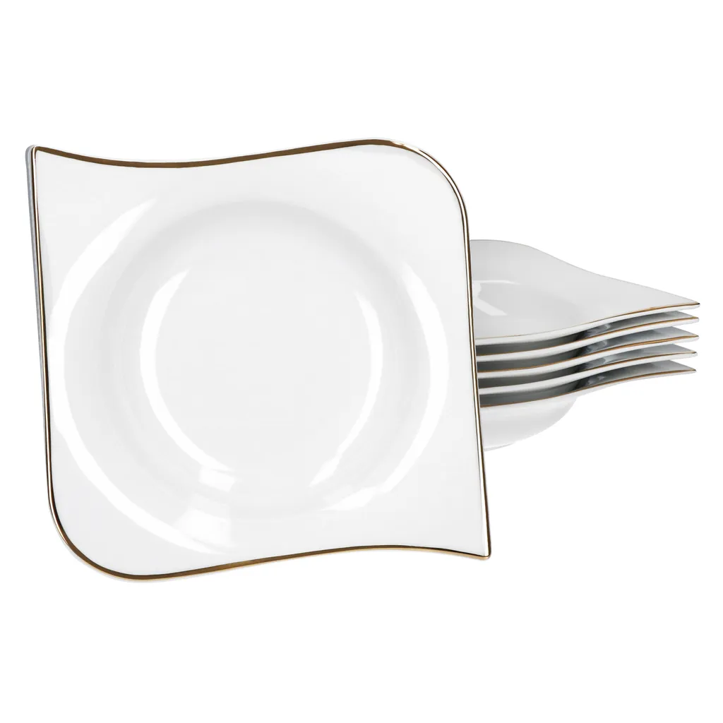 30tlg Geschirrset Silverline Kombi 6Pers Gold Kaffee Unterteller Kuchen/Speiseteller Suppenschale 5 30tlg Geschirrset Silverline Kombi 6Pers Gold Kaffee Unterteller Kuchen/Speiseteller Suppenschale – Bild 3