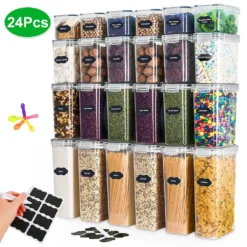 24er-set Vorratsdosen Set, Aufbewahrungsbox Mit Deckel, Schüttdose & Frischhaltedosen Küche Groß Vorratsdosen Luftdicht