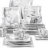 MALACASA, Serie Flora, 30 Tlg. Marmor Porzellan Geschirrset Kombiservice Tafelservice Mit Je 6 Kaffeetassen, 6 Untertassen, 6 Dessertteller, 6 Suppenteller Und 6 Flachteller 2 MALACASA, Serie Flora, 30 Tlg. Marmor Porzellan Geschirrset Kombiservice Tafelservice Mit Je 6 Kaffeetassen, 6 Untertassen, 6 Dessertteller, 6 Suppenteller Und 6 Flachteller -Kuechengeschirr 571f1f8dea47f9ba645f4feb2cfb99e1