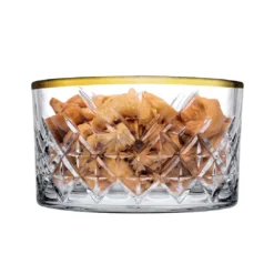 Pasabahce Pasabahce Timeless Golden Touch Glasschüsseln 4-er Set Cups, Glasschalen 225 Ml