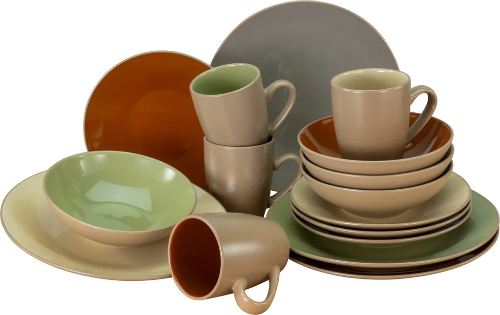 CreaTable 22563 Kombiservice Urban Jungle Für 4 Personen, Steinzeug, Mehrfarbig (1 Set, 16-teilig) 3 CreaTable 22563 Kombiservice Urban Jungle Für 4 Personen, Steinzeug, Mehrfarbig (1 Set, 16-teilig)