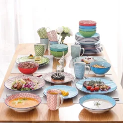 Kombiservice Porzellan, Vancasso Tafelservice Bunt, MACARON 40 Teilig Geschirrset, Mit Je 8 Speiseteller, Dessertteller, Müslischalen, Suppenteller Und Kaffeebecher Für 8 Personen 19 Kombiservice Porzellan, Vancasso Tafelservice Bunt, MACARON 40 Teilig Geschirrset, Mit Je 8 Speiseteller, Dessertteller, Müslischalen, Suppenteller Und Kaffeebecher Für 8 Personen -Kuechengeschirr 587cce6468a1f791ff65bc923560edd5