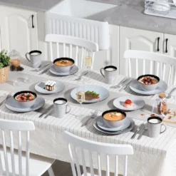 Kombiservice Steinzeug, Vancasso PLUVO Tafelservice, 16-teiliges Ess Geschirrset Mit Je 4 Speisetellern, Kuchentellern, Schalen Und Tassen Für 4 Personen 20 Kombiservice Steinzeug, Vancasso PLUVO Tafelservice, 16-teiliges Ess Geschirrset Mit Je 4 Speisetellern, Kuchentellern, Schalen Und Tassen Für 4 Personen -Kuechengeschirr 598d209f96defbdca3bfabaff8c90515