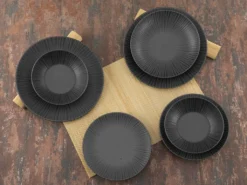 CreaTable 23211 Tafelservice Elements Collection Vesuvio Black Für 4 Personen, Steinzeug, Schwarz/grau (1 Set, 12-teilig) 33 CreaTable 23211 Tafelservice Elements Collection Vesuvio Black Für 4 Personen, Steinzeug, Schwarz/grau (1 Set, 12-teilig) -Kuechengeschirr 5bfb59095ebe68d37c8a813a8bb802c4