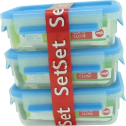 Emsa Clip & Close Frischhaltedosen 3er-Set á 0,55 L, Blau -Kuechengeschirr 5d2140b4612508ae90a0fc7b24b8dde1