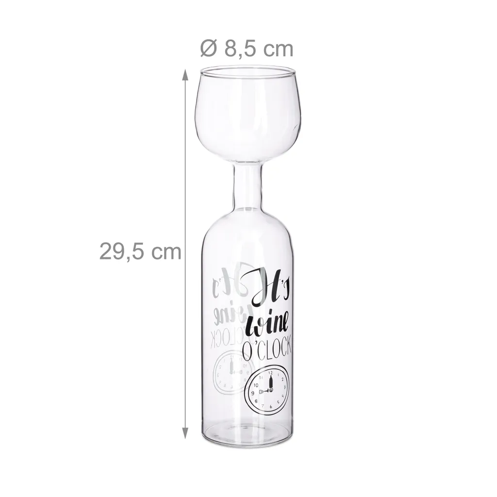 Relaxdays Weinflasche Glas Aufsatz 750 Ml 6 Relaxdays Weinflasche Glas Aufsatz 750 Ml – Bild 4