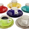 18tlg Kaffeeservice Malaga Kaffee Tee-Gedeck 6Pers Kaffeetassen Dessertteller Abstrakt Handbemalt -Kuechengeschirr 61ea6dd51b5b2a848130df208231c751