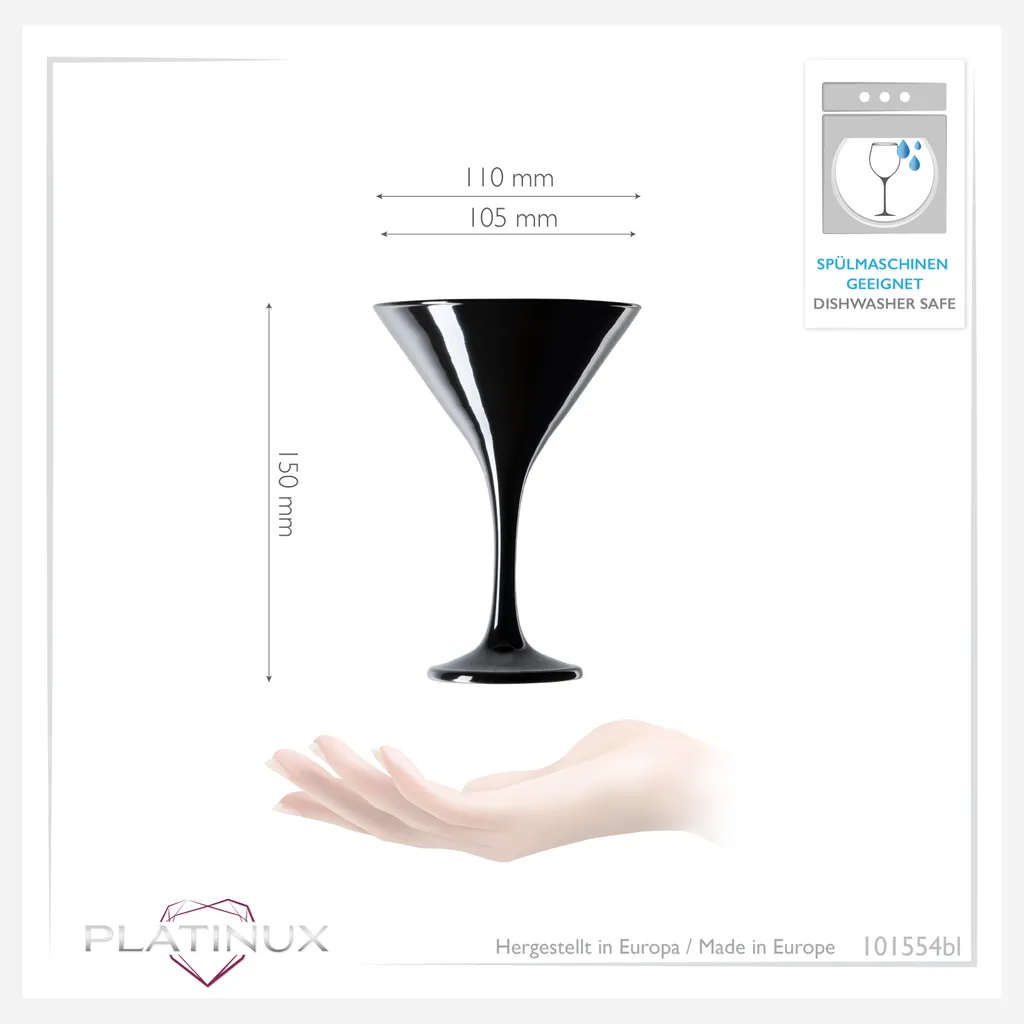 Schwarze Martini Gläser 150ml Set 6-Teilig Aus Glas Cocktailgläser 5 Schwarze Martini Gläser 150ml Set 6-Teilig Aus Glas Cocktailgläser – Bild 3