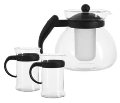 Montana Teeset Aus Glas 1,5Ltr Teekanne + 2 Teegläser