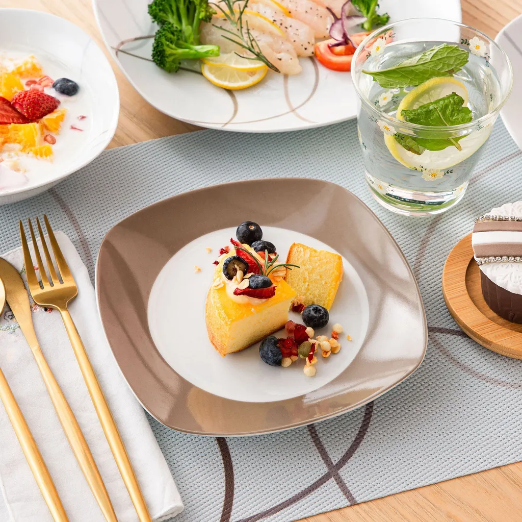 VEWEET Tafelservice 'Nikita' Aus Porzellan, 24 Teilig Geschirrset Beinhatlet Müslischalen, Dessertteller, Speiseteller Und Suppenteller, Geschirrservice Für 6 Personen 5 VEWEET Tafelservice 'Nikita' Aus Porzellan, 24 Teilig Geschirrset Beinhatlet Müslischalen, Dessertteller, Speiseteller Und Suppenteller, Geschirrservice Für 6 Personen – Bild 3