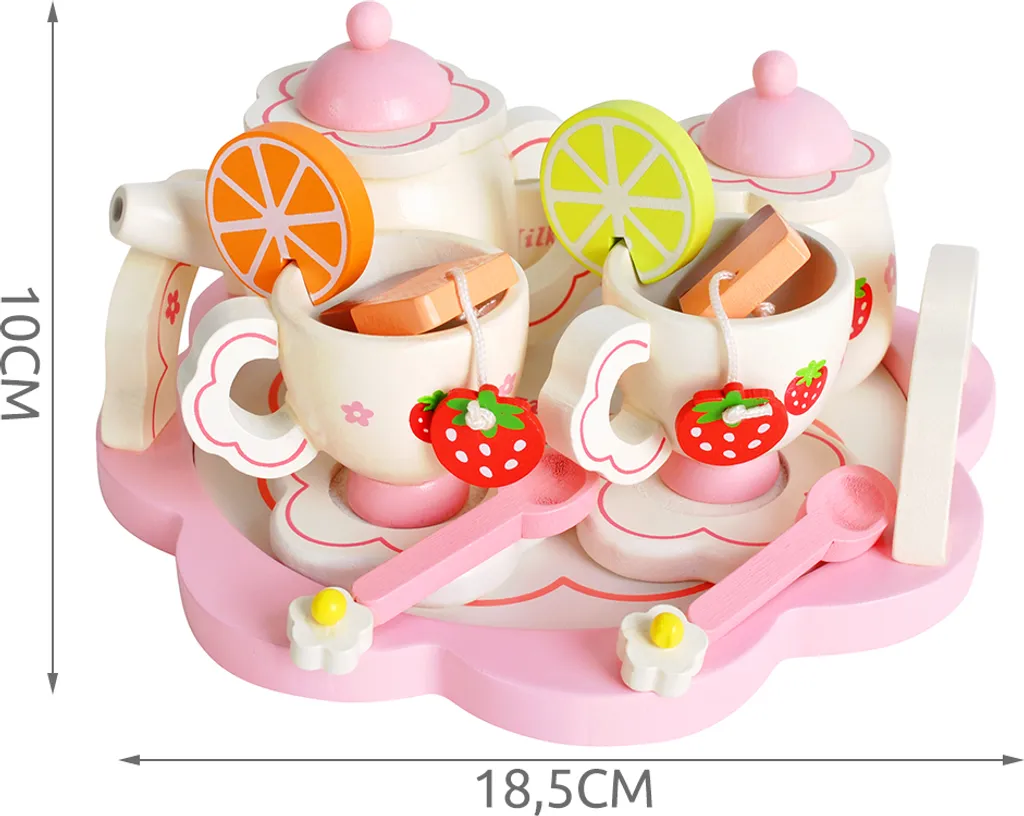 Kinder Teeservice Set Holz Zubehör Für Die Kinderküche, 16-tlg. Ab 3 Jahre Rollenspiele Für Mädchen Und Jungs 9418 5 Kinder Teeservice Set Holz Zubehör Für Die Kinderküche, 16-tlg. Ab 3 Jahre Rollenspiele Für Mädchen Und Jungs 9418 – Bild 3