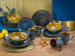 CreaTable 22861 Kombiservice Mallorca Für 4 Personen, Steinzeug, Mehrfarbig (1 Set, 16-teilig) -Kuechengeschirr 6768867655e5630b755cf8cff70d7950