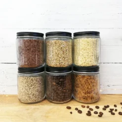 6er Set Vorratsgläser 0,5 L Mit Schraubdeckel Ø9x11 Cm - Schwarz 13 6er Set Vorratsgläser 0,5 L Mit Schraubdeckel Ø9x11 Cm - Schwarz -Kuechengeschirr 6802ab305c2c9cbd17299c696a952ab9