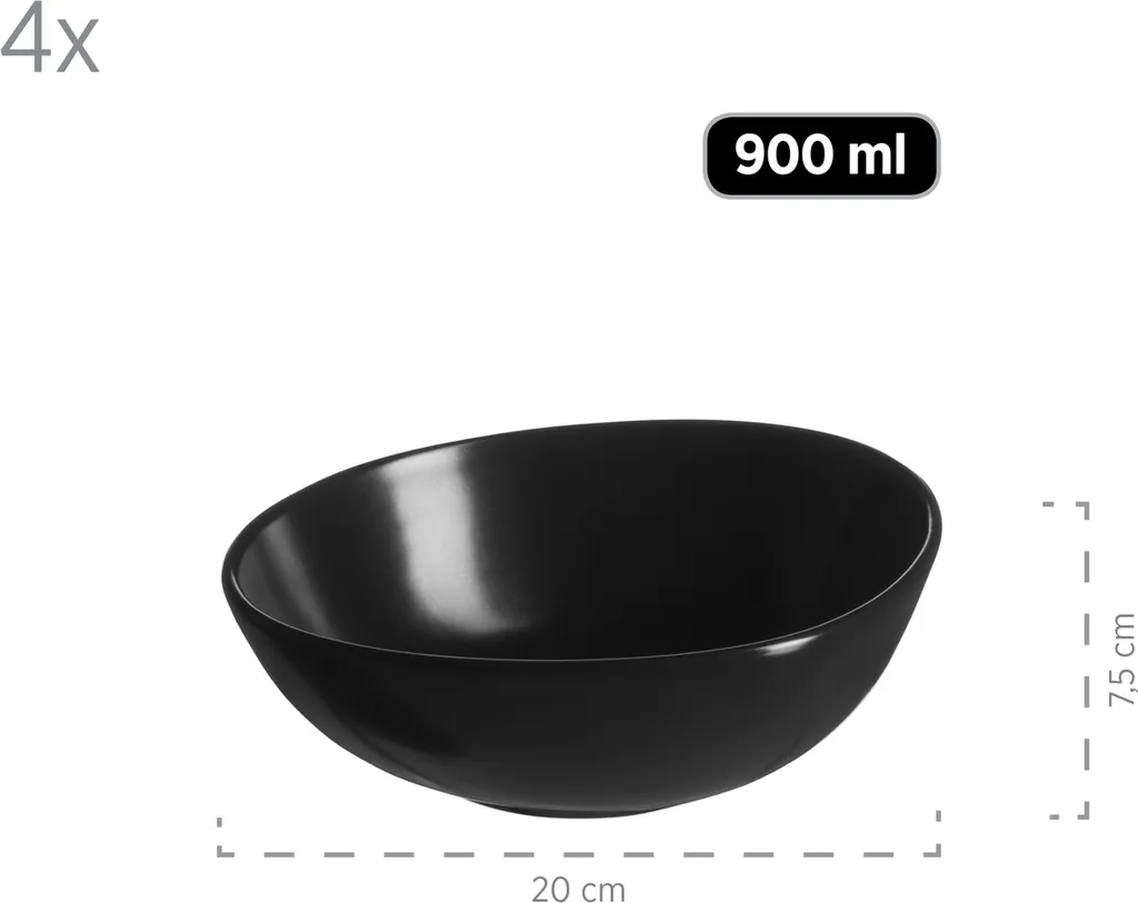 Mäser 931730 Kombiservice Glendale Für 4 Personen, Steinzeug, Schwarz (1 Set, 16-teilig) 7 Mäser 931730 Kombiservice Glendale Für 4 Personen, Steinzeug, Schwarz (1 Set, 16-teilig) – Bild 5