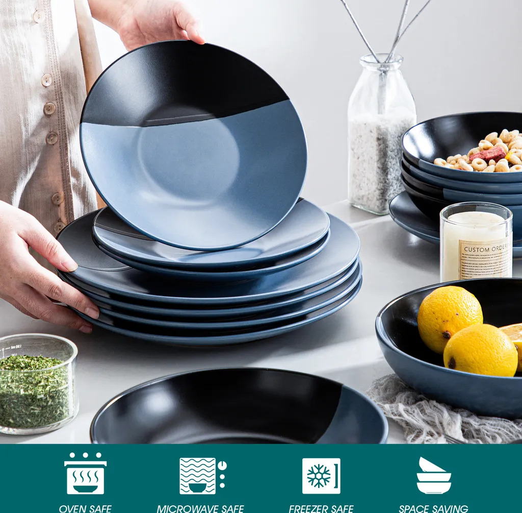 Tafelservice 8 Personen, Vancasso 32 Teiliges Accel Geschirrset Aus Steingut, Modernes Geschirr Kombiservice Set, Rund 5 Tafelservice 8 Personen, Vancasso 32 Teiliges Accel Geschirrset Aus Steingut, Modernes Geschirr Kombiservice Set, Rund – Bild 3