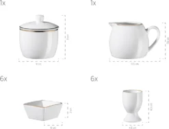 Mäser 931735 Kombiservice Professional Dining Für 6 Personen, Porzellan, Weiß (1 Set, 24-teilig) -Kuechengeschirr 69ed289a36e4da04e2f07fee46cbe712