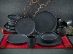 CreaTable 23860 Kombiservice Uno Für 4 Personen, Steinzeug, Schwarz (1 Set, 16-teilig) 12 CreaTable 23860 Kombiservice Uno Für 4 Personen, Steinzeug, Schwarz (1 Set, 16-teilig) -Kuechengeschirr 6a25c0fbb221cf788a92dc01be78d3a3