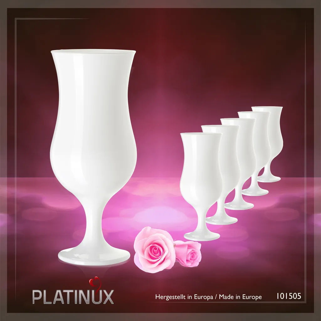 Weiße Cocktailgläser 400ml (max. 470ml) Longdrinkgläser Set 6 Stück Bargläser 8 Weiße Cocktailgläser 400ml (max. 470ml) Longdrinkgläser Set 6 Stück Bargläser – Bild 6