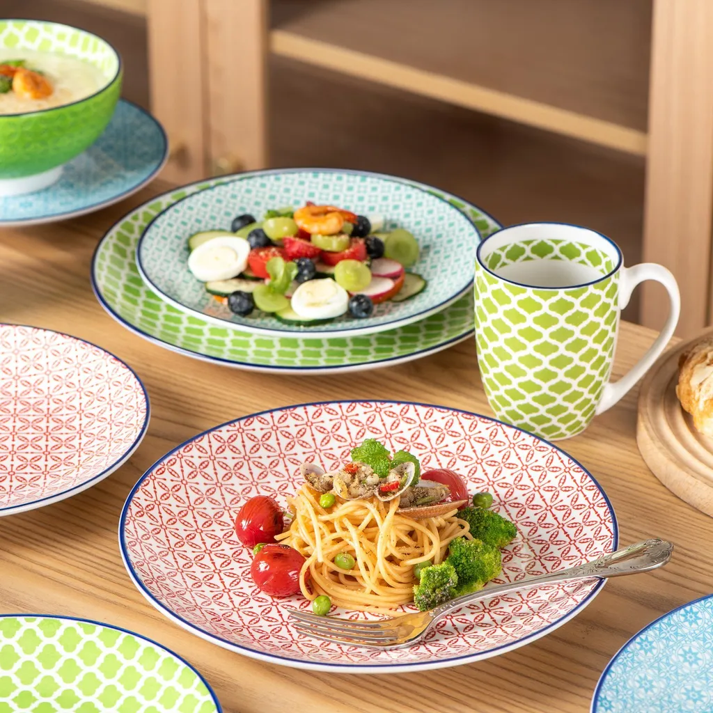 Vancasso Macaron Porzellan Kombiservice, 16 Teilig Geschirrset, Mit Je 4 Speiseteller, Dessertteller, Müslischalen Und Kaffeebecher Für 4 Personen 7 Vancasso Macaron Porzellan Kombiservice, 16 Teilig Geschirrset, Mit Je 4 Speiseteller, Dessertteller, Müslischalen Und Kaffeebecher Für 4 Personen – Bild 5