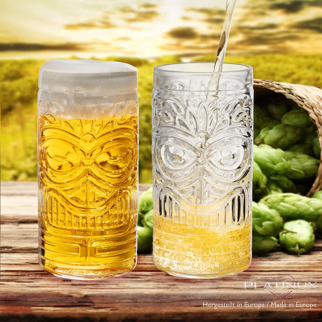 Tiki Gläser Set 6-Teilig Hoch Aus Glas 450ml (max. 500ml) Cocktailgläser Biergläser 7 Tiki Gläser Set 6-Teilig Hoch Aus Glas 450ml (max. 500ml) Cocktailgläser Biergläser – Bild 5