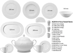 Kütahya Porselen 83 Teilig Acelya Tafelservice Porzellan Essservice 12 Personen -Kuechengeschirr 6f4e7cf5e32b5a14fc107cbb8cb28f1f