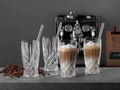 Nachtmann Latte Macchiato Set/4 + 4 Glastrinkhalme 7604/8tlg. Noblesse 104671 -Kuechengeschirr 6f5f80ce636ecb5d386363d0538382c2