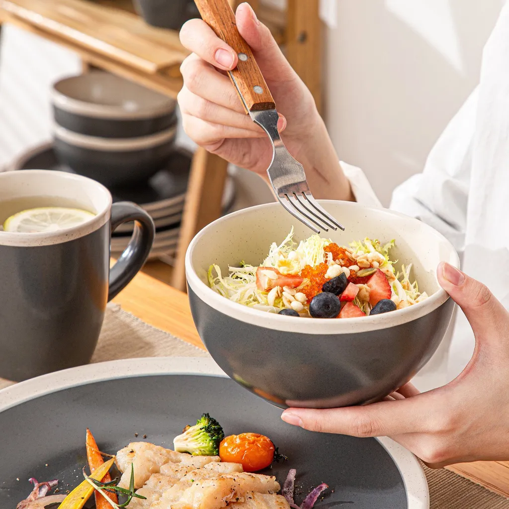 Tafelservice, Vancasso SEESAMI 16-teiliges Kombiservice Aus Steinzeug, Geschirrset Im Modernen Aussehen Für 4 Personen 6 Tafelservice, Vancasso SEESAMI 16-teiliges Kombiservice Aus Steinzeug, Geschirrset Im Modernen Aussehen Für 4 Personen – Bild 4