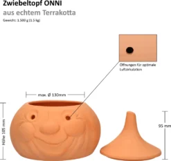 Mambocat Zwiebeltopf Onni Terrakotta Vorrats-Dose Mit Deckel Zur Aufbewahrung Von Ca. 900g Zwiebeln -Kuechengeschirr 711709f815d0da6a0b368f5def4b02a9