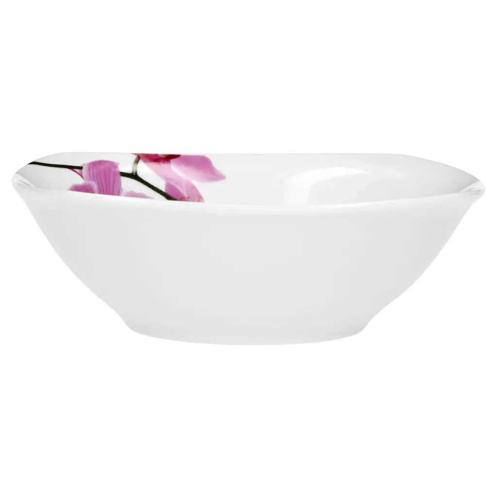 Frühstücksset 18-tlg. Kyoto Orchidee Leicht Eckig Porzellan Für 6 Personen Weiß MitNachbildung 7 Frühstücksset 18-tlg. Kyoto Orchidee Leicht Eckig Porzellan Für 6 Personen Weiß MitNachbildung – Bild 5