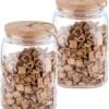 APS 2er Set Vorratsglas -WOODY- /// 14 X 14cm, H: 21 Cm /// Glas, Kiefernholz, Silikon /// 2,5 Liter /// 67514 -Kuechengeschirr 75129ce9928fc4840a7bddbd20a4c4e7