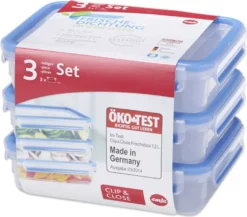 Emsa Frischhaltedose CLIP & CLOSE 3er Set 1,20 Liter Blau -Kuechengeschirr 76c22420f2f37bf6cd2ed6deca0fcd4e