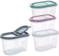 Vorratsdose Transparent Als Streudose Schüttdose Mit Farbigem Deckel 1200 Ml