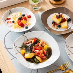 VEWEET Tafelservice 'Nikita' Aus Porzellan, 24 Teilig Geschirrset Beinhatlet Müslischalen, Dessertteller, Speiseteller Und Suppenteller, Geschirrservice Für 6 Personen 13 VEWEET Tafelservice 'Nikita' Aus Porzellan, 24 Teilig Geschirrset Beinhatlet Müslischalen, Dessertteller, Speiseteller Und Suppenteller, Geschirrservice Für 6 Personen -Kuechengeschirr 7a8443894805f0f70a309a683371bc6e