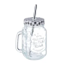 Relaxdays 8er Set Trinkgläser Mit Deckel Kariert -Kuechengeschirr 7ab93bd78e7079c96bb5b668e7be7553