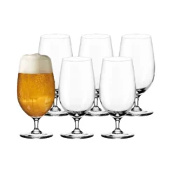 LEONARDO 061451 Ciao+ Biertulpe, Glas, 410ml, H 16cm, Klar (6 Stück) -Kuechengeschirr 7c3d03750f5396f45408829432fd8b25