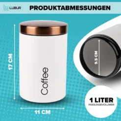 Lubur Premium Vorratsdosen Set - 3X Aufbewahrungsdose Für Lebensmittel - 1L Vorratsbehälter In Edlem Design Storage Jars - Pflegeleichte Vorratsdose Mit Deckel -Kuechengeschirr 7fbdacc849cc1dbc35c172c3c6e97fa5