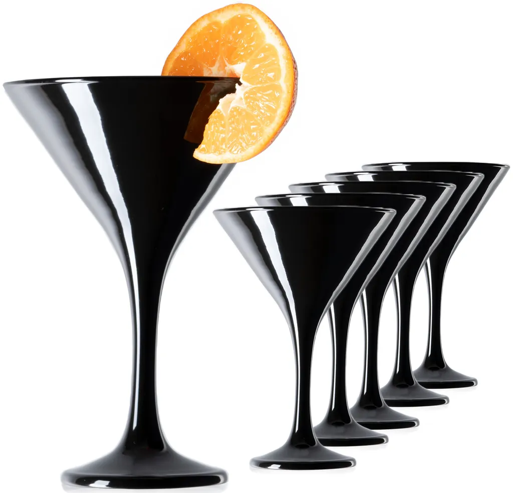 Schwarze Martini Gläser 150ml Set 6-Teilig Aus Glas Cocktailgläser 3 Schwarze Martini Gläser 150ml Set 6-Teilig Aus Glas Cocktailgläser