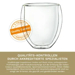 Creano Doppelwandige Gläser 400ml „DG-Bauchig“, 4er Set, Großes Thermoglas Doppelwandig Aus Borosilikatglas, Kaffeegläser, Teegläser, Latte Gläser, Doppelwandgläser -Kuechengeschirr 887796dac69dbb4822d5bb9f23a63f32