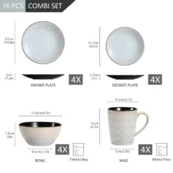 Kombiservice Steinzeug, Vancasso PLUVO Tafelservice, 16-teiliges Ess Geschirrset Mit Je 4 Speisetellern, Kuchentellern, Schalen Und Tassen Für 4 Personen 13 Kombiservice Steinzeug, Vancasso PLUVO Tafelservice, 16-teiliges Ess Geschirrset Mit Je 4 Speisetellern, Kuchentellern, Schalen Und Tassen Für 4 Personen -Kuechengeschirr 898285543bc595c91585e31b5bbb3e14