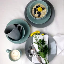 Mäser 931914 Kombiservice Pastell Selection Für 4 Personen, Steinzeug, Grau (1 Set, 16-teilig) -Kuechengeschirr 8e3e1f0fe330206658f987541f01ff9a