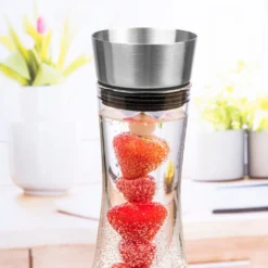 Wasserkaraffe Glas 1 L Mit Früchtespieß Edelstahl Ausguss 16 Wasserkaraffe Glas 1 L Mit Früchtespieß Edelstahl Ausguss -Kuechengeschirr 8ed456bfc434d1a9512b37c1370c6949