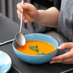 Vancasso Serie Navia Oceano, 16 Teilig Essservice Set Aus Steingut, Tafeiservice Für 4 Personen, Wasserblau, Vintage Aussehen, Natur Design -Kuechengeschirr 8ef5250c420c678e8f247d1178332c22