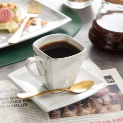 MALACASA, Serie Blance, 36 Tlg. Set Marmor Porzellan Kaffeeservice Geschirrset, Mit 12 Stück Kuchenteller, 12 Stück 180ml Tasse Und 12 Stück Untertasse Für 12 Personen -Kuechengeschirr 951a8f52bdcf4d3bd62638733a89375f