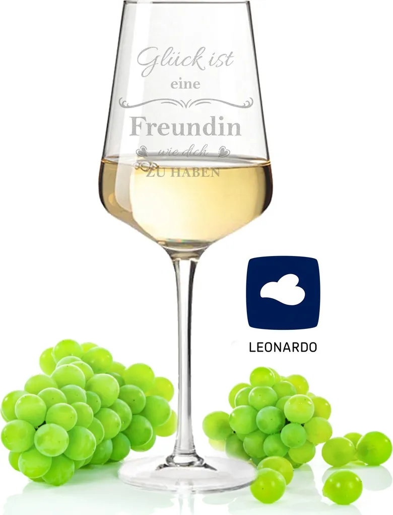 Leonardo Weinglas Mit Gravur "Glück Ist Eine Freundin" : Puccini 3 Leonardo Weinglas Mit Gravur "Glück Ist Eine Freundin" : Puccini