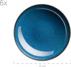 Mäser 931946 Tafelservice Ossia Für 6 Personen, Steinzeug, Blau (1 Set, 12-teilig) -Kuechengeschirr 97ff2b5d137088eb861acc10459e7388