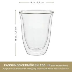 Creano Doppelwandige Gläser 250ml „DG-V“, 4er Set, Thermoglas Doppelwandig Aus Borosilikatglas, Kaffeegläser, Teegläser, Latte Gläser, Doppelwandgläser 14 Creano Doppelwandige Gläser 250ml „DG-V“, 4er Set, Thermoglas Doppelwandig Aus Borosilikatglas, Kaffeegläser, Teegläser, Latte Gläser, Doppelwandgläser -Kuechengeschirr 99e7155da795f5f93f5bd833ebb3b4a0