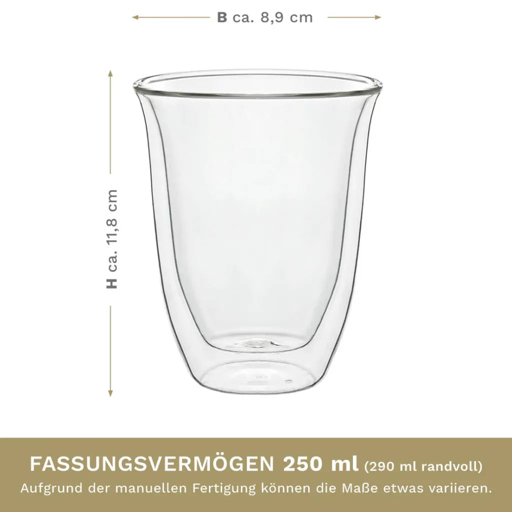Creano Doppelwandige Gläser 250ml „DG-V“, 4er Set, Thermoglas Doppelwandig Aus Borosilikatglas, Kaffeegläser, Teegläser, Latte Gläser, Doppelwandgläser 8 Creano Doppelwandige Gläser 250ml „DG-V“, 4er Set, Thermoglas Doppelwandig Aus Borosilikatglas, Kaffeegläser, Teegläser, Latte Gläser, Doppelwandgläser – Bild 6