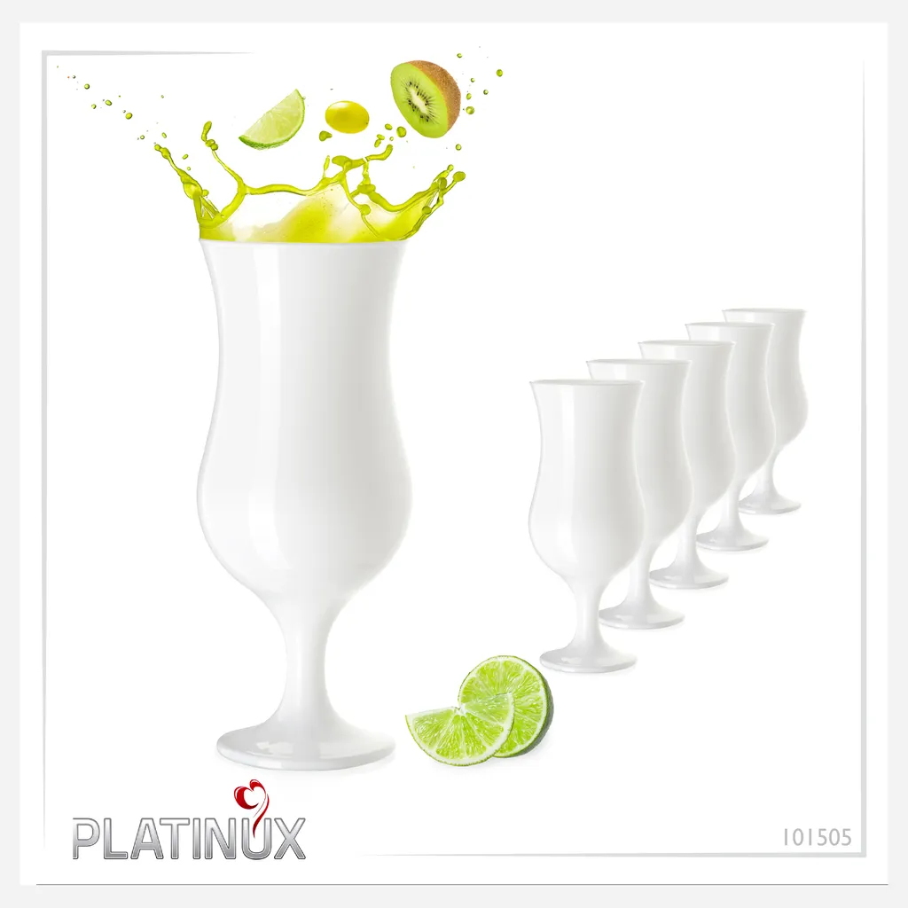 Weiße Cocktailgläser 400ml (max. 470ml) Longdrinkgläser Set 6 Stück Bargläser 10 Weiße Cocktailgläser 400ml (max. 470ml) Longdrinkgläser Set 6 Stück Bargläser – Bild 8
