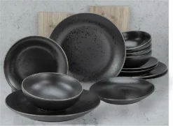 CreaTable 22707 Tafelservice Industrial Gold BLACK Für 4 Personen, Steinzeug, Schwarz (1 Set, 12-teilig) 5 CreaTable 22707 Tafelservice Industrial Gold BLACK Für 4 Personen, Steinzeug, Schwarz (1 Set, 12-teilig) -Kuechengeschirr 9c77e84f6c772a3ac0993ea3be7fa655